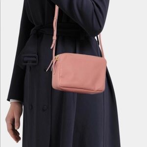 Mansur Gavriel Double Zip Crossbody Bag Pink